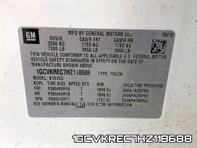 1GCVKREC7HZ118688 фото 2