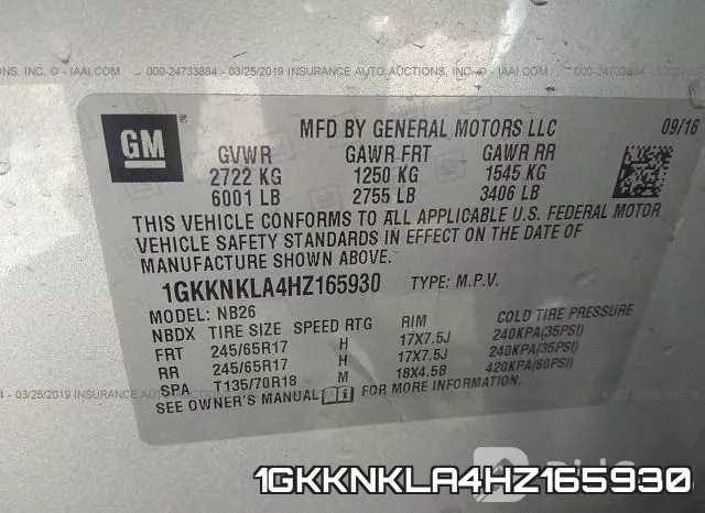 1GKKNKLA4HZ165930 фото 10