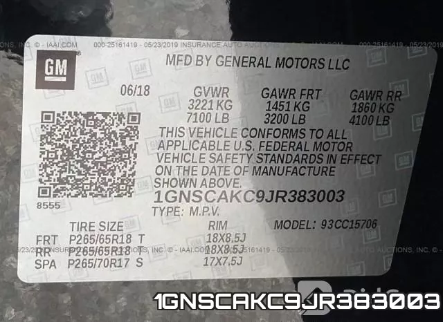 1GNSCAKC9JR383003 фото 10