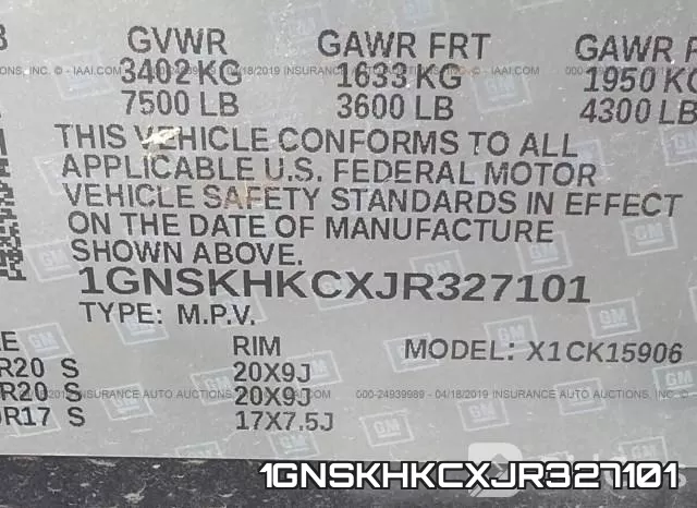 1GNSKHKCXJR327101 фото 10