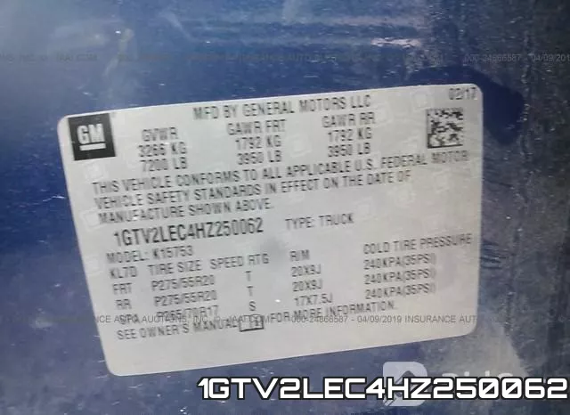 1GTV2LEC4HZ250062 фото 10