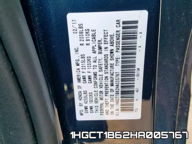 1HGCT1B62HA005767 фото 2