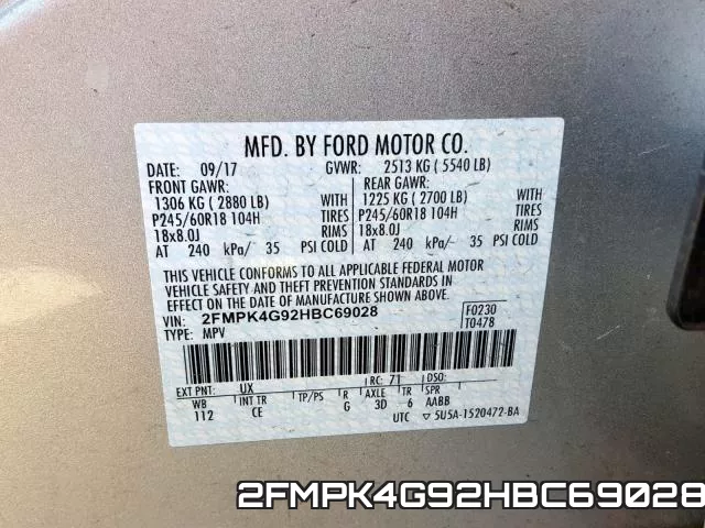 2FMPK4G92HBC69028 фото 2