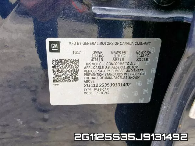 2G1125S35J9131492 фото 2