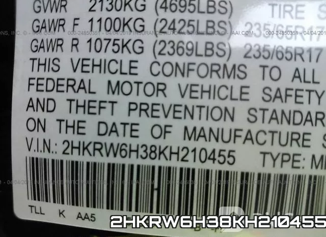 2HKRW6H38KH210455 фото 10