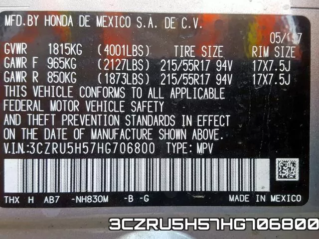 3CZRU5H57HG706800 фото 2