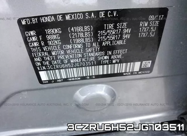 3CZRU6H52JG703511 фото 10