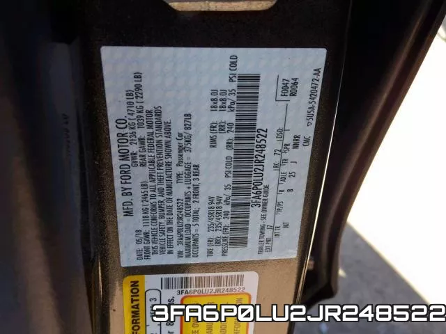 3FA6P0LU2JR248522 фото 2