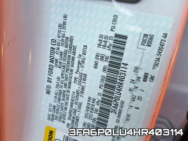 3FA6P0LU4HR403114 фото 2