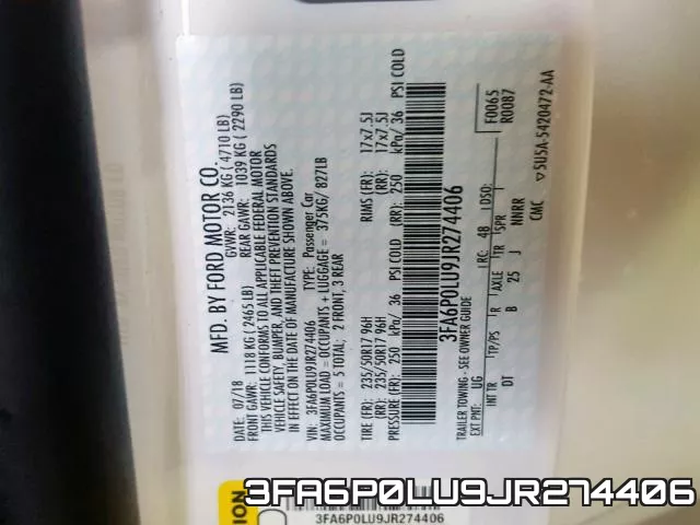 3FA6P0LU9JR274406 фото 2