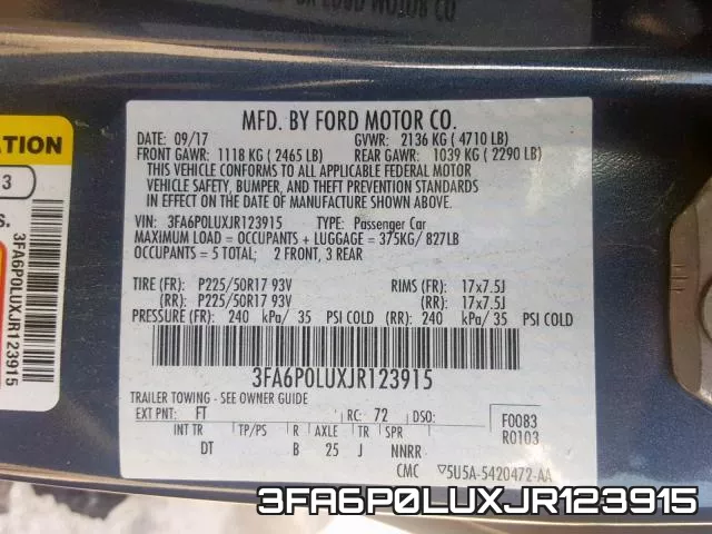3FA6P0LUXJR123915 фото 2