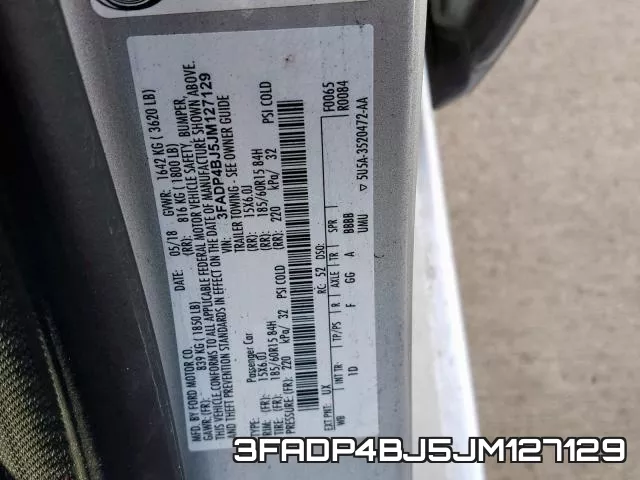 3FADP4BJ5JM127129 фото 2