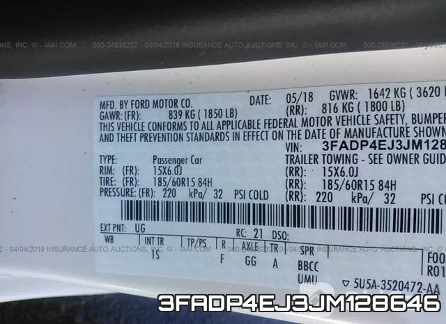 3FADP4EJ3JM128646 фото 10