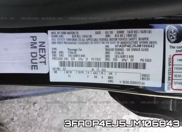 3FADP4EJ5JM106843 фото 10