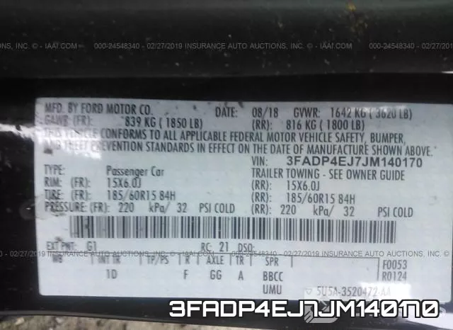 3FADP4EJ7JM140170 фото 10