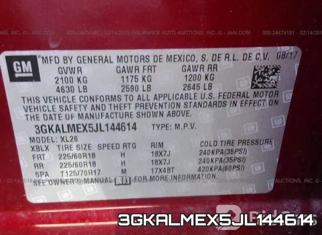 3GKALMEX5JL144614 фото 10