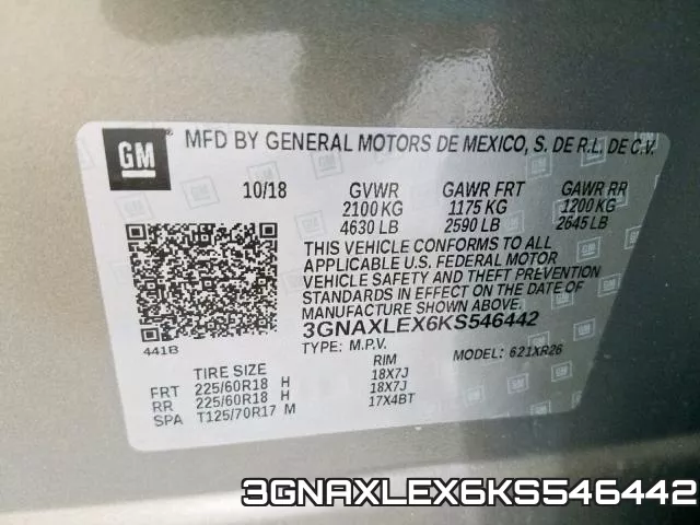 3GNAXLEX6KS546442 фото 2