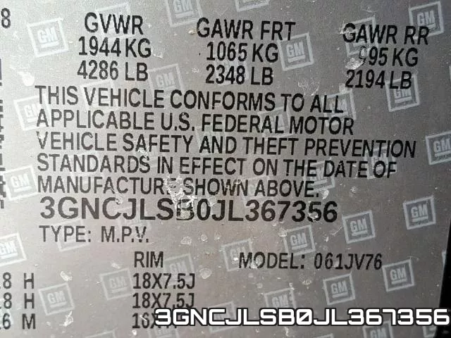 3GNCJLSB0JL367356 фото 2