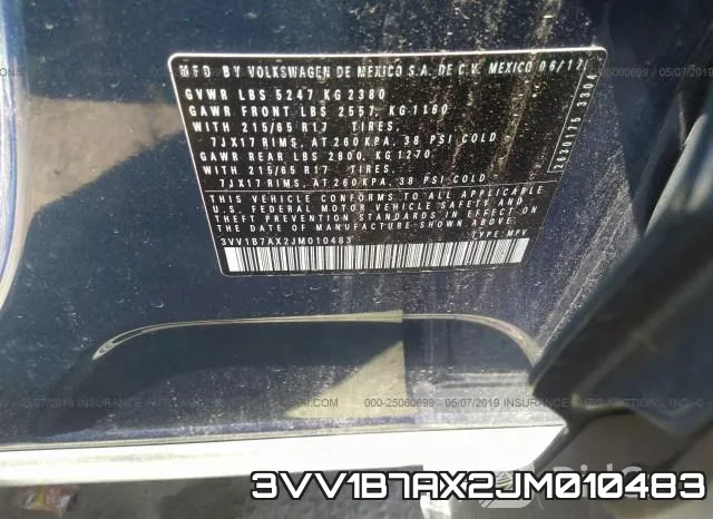 3VV1B7AX2JM010483 фото 10