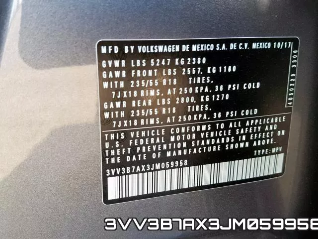 3VV3B7AX3JM059958 фото 2