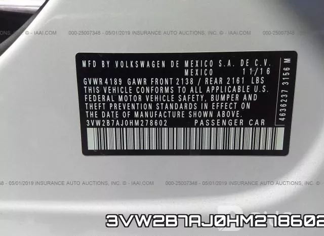 3VW2B7AJ0HM278602 фото 10