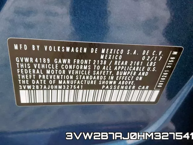 3VW2B7AJ0HM327541 фото 2