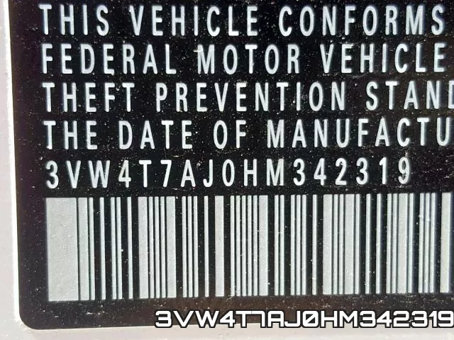 3VW4T7AJ0HM342319 фото 2
