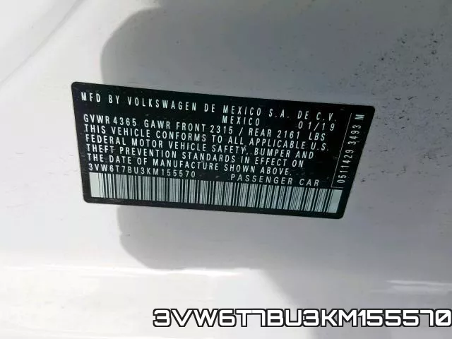 3VW6T7BU3KM155570 фото 2