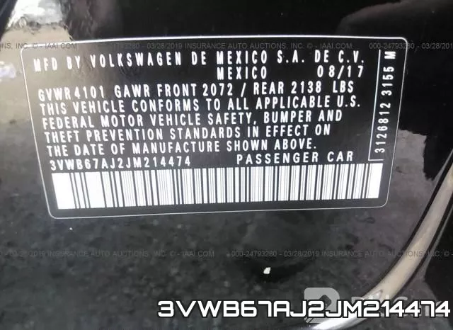 3VWB67AJ2JM214474 фото 10