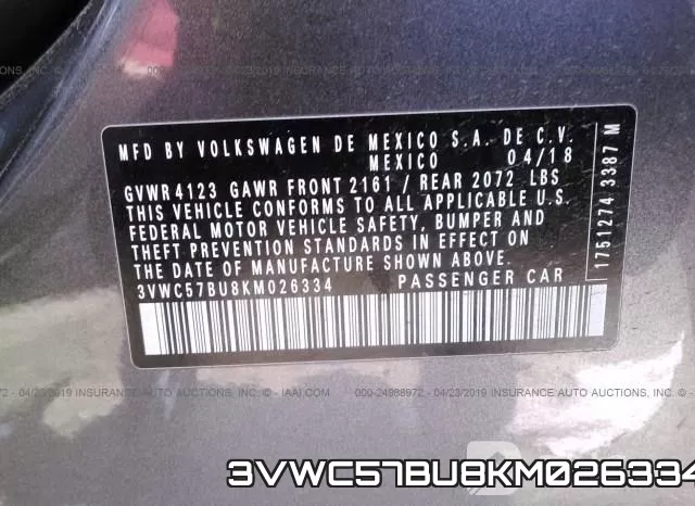 3VWC57BU8KM026334 фото 10
