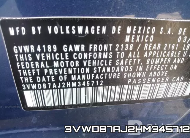 3VWDB7AJ2HM345712 фото 10