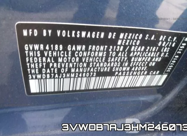 3VWDB7AJ3HM246073 фото 9