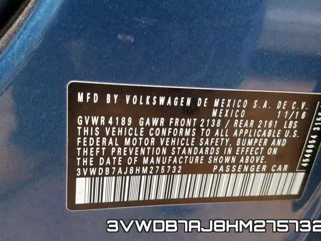 3VWDB7AJ8HM275732 фото 2