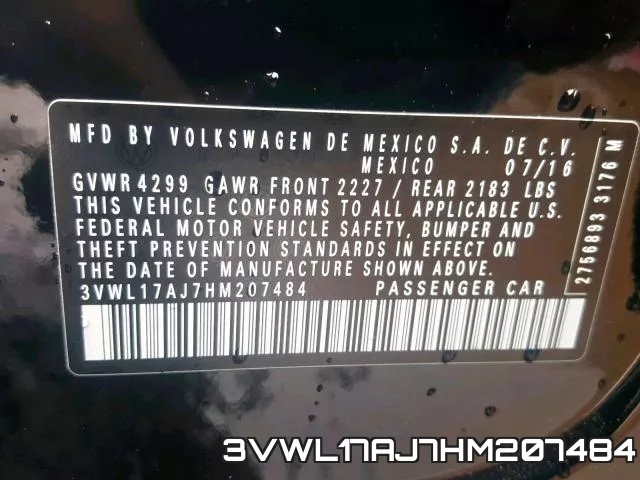 3VWL17AJ7HM207484 фото 2