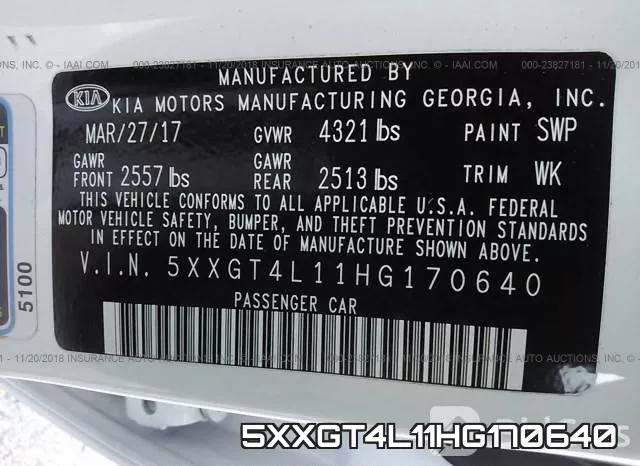 5XXGT4L11HG170640 фото 10