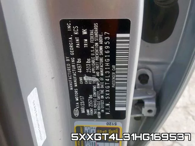 5XXGT4L31HG169537 фото 2