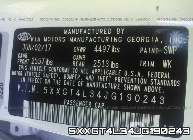 5XXGT4L34JG190243 фото 10