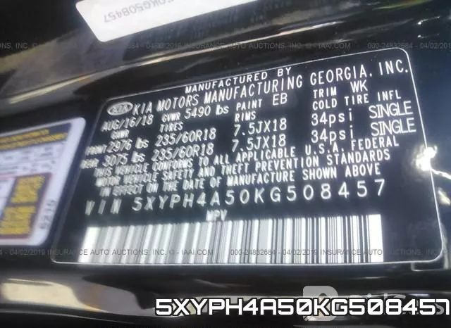 5XYPH4A50KG508457 фото 10