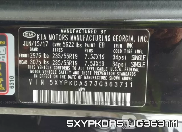 5XYPKDA57JG363711 фото 10