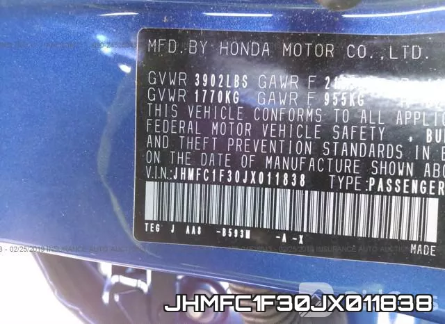 JHMFC1F30JX011838 фото 10