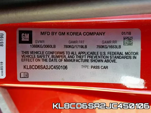 KL8CD6SA2JC450106 фото 2