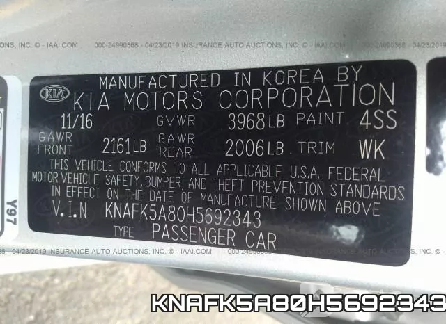 KNAFK5A80H5692343 фото 10