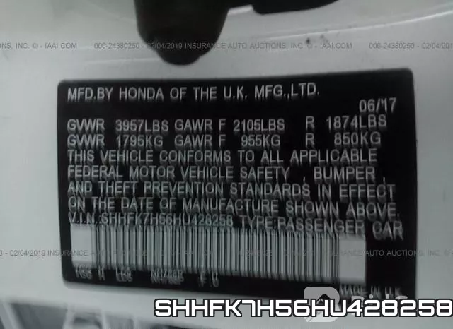 SHHFK7H56HU428258 фото 10