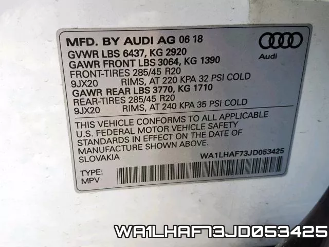 WA1LHAF73JD053425 фото 2