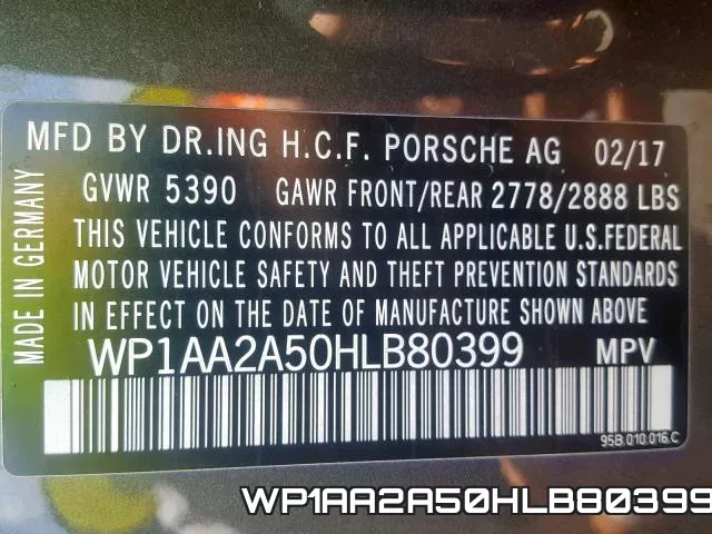 WP1AA2A50HLB80399 фото 2