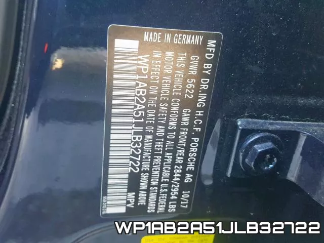 WP1AB2A51JLB32722 фото 2