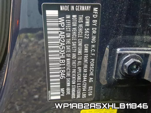 WP1AB2A5XHLB11846 фото 2