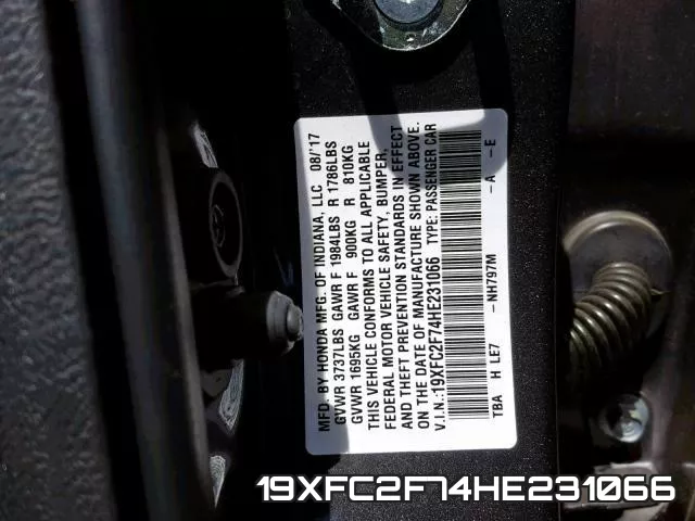 19XFC2F74HE231066 фото 2