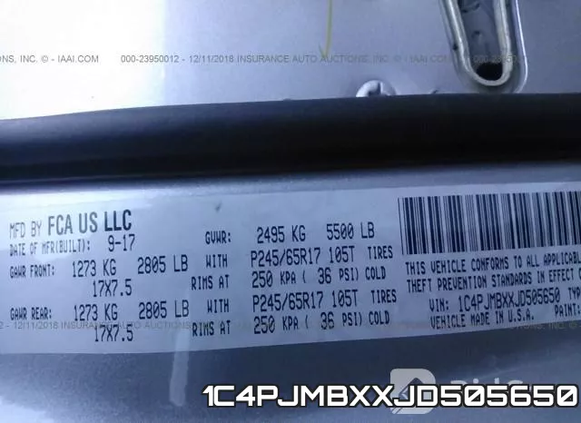 1C4PJMBXXJD505650 фото 10