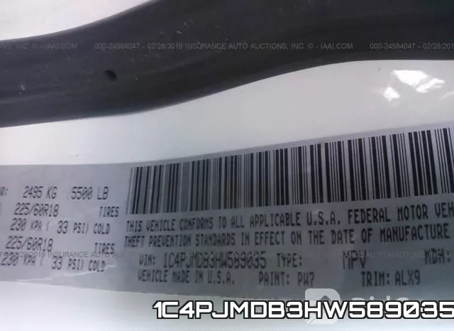 1C4PJMDB3HW589035 фото 10